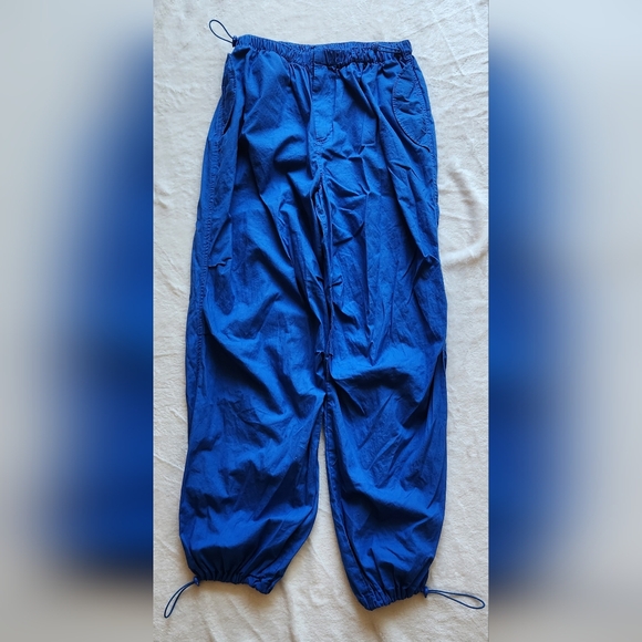 orange kiss Pants - Vibrant Blue Track Pants with Elastic Waistband and Cuffs
